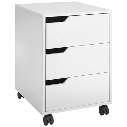 3 Drawer File Cabinet, Mobile Vertical Filing Cabinet with Wheels, Printer Stand with Storage for Home Office, Oak
