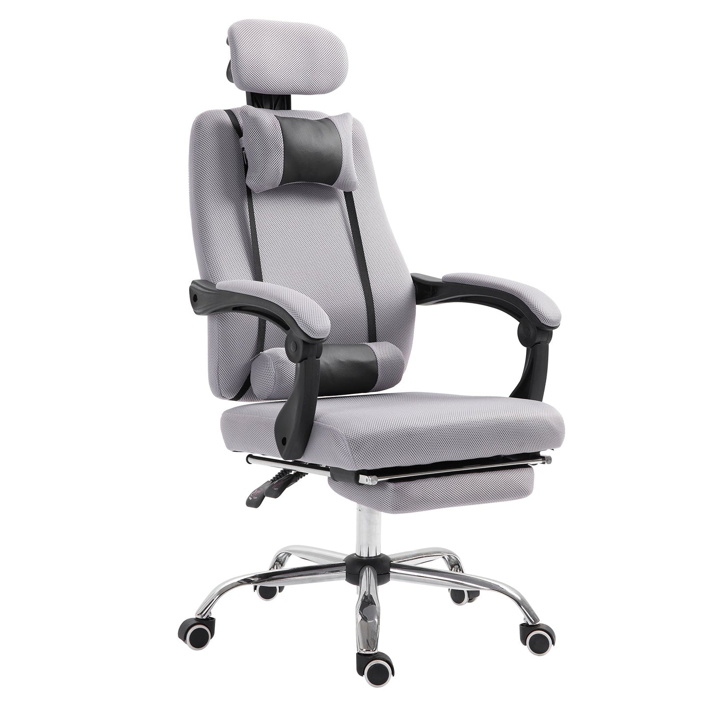 Brady Ergonomic Executive High Back Office Chair with Footrest and Lumbar Support-Grey