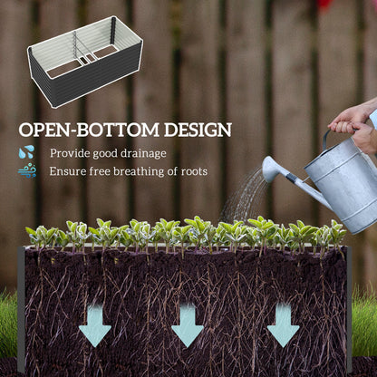 5' x 3' x 2' Raised Garden Bed, Galvanized Planter Box for Growing Flowers, Herbs and Vegetables, Black