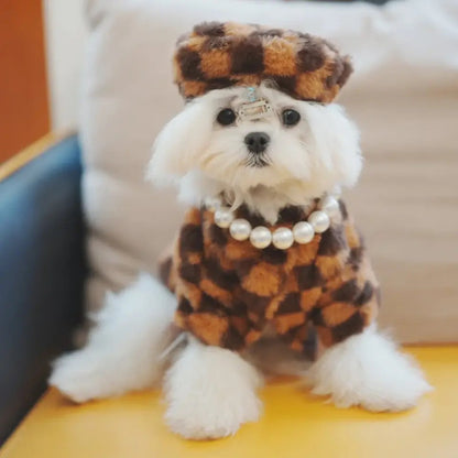 Chess or Checkers Dog Set | Hat and Coat Outfit