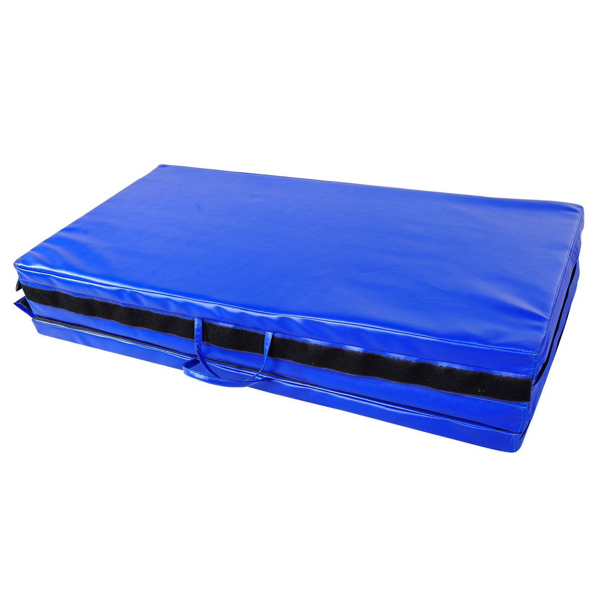4'x8'x2" Folding Gymnastics Tumbling Mat, Exercise Mat with Carrying Handles for Yoga, MMA, Martial Arts, Stretching, Core Workouts, Light Blue