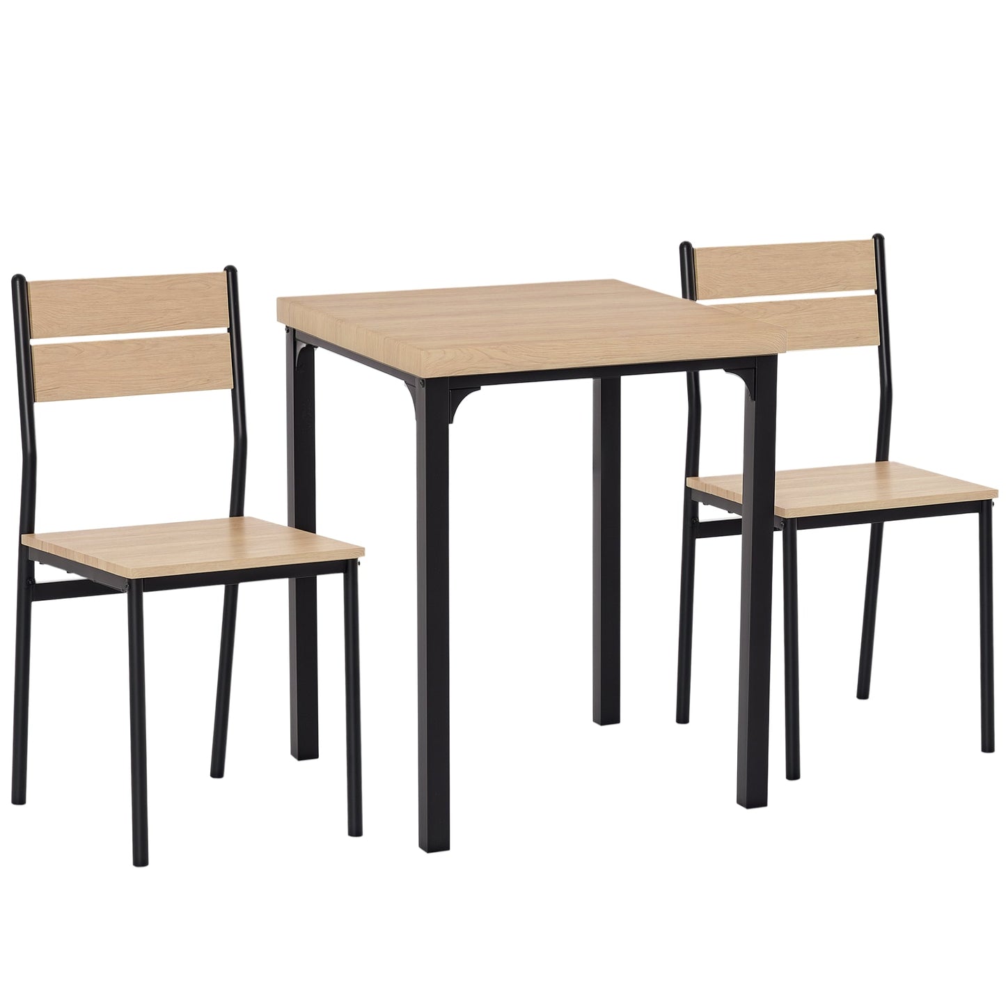 Kurt 3-Piece Dining Set for Small Spaces-Natural Wood