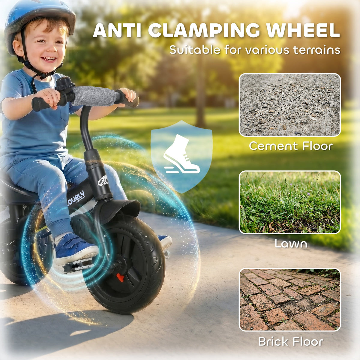 6 in 1 Tricycle for Toddler 1-5 Years with Parent-Push Handle, Dark Blue
