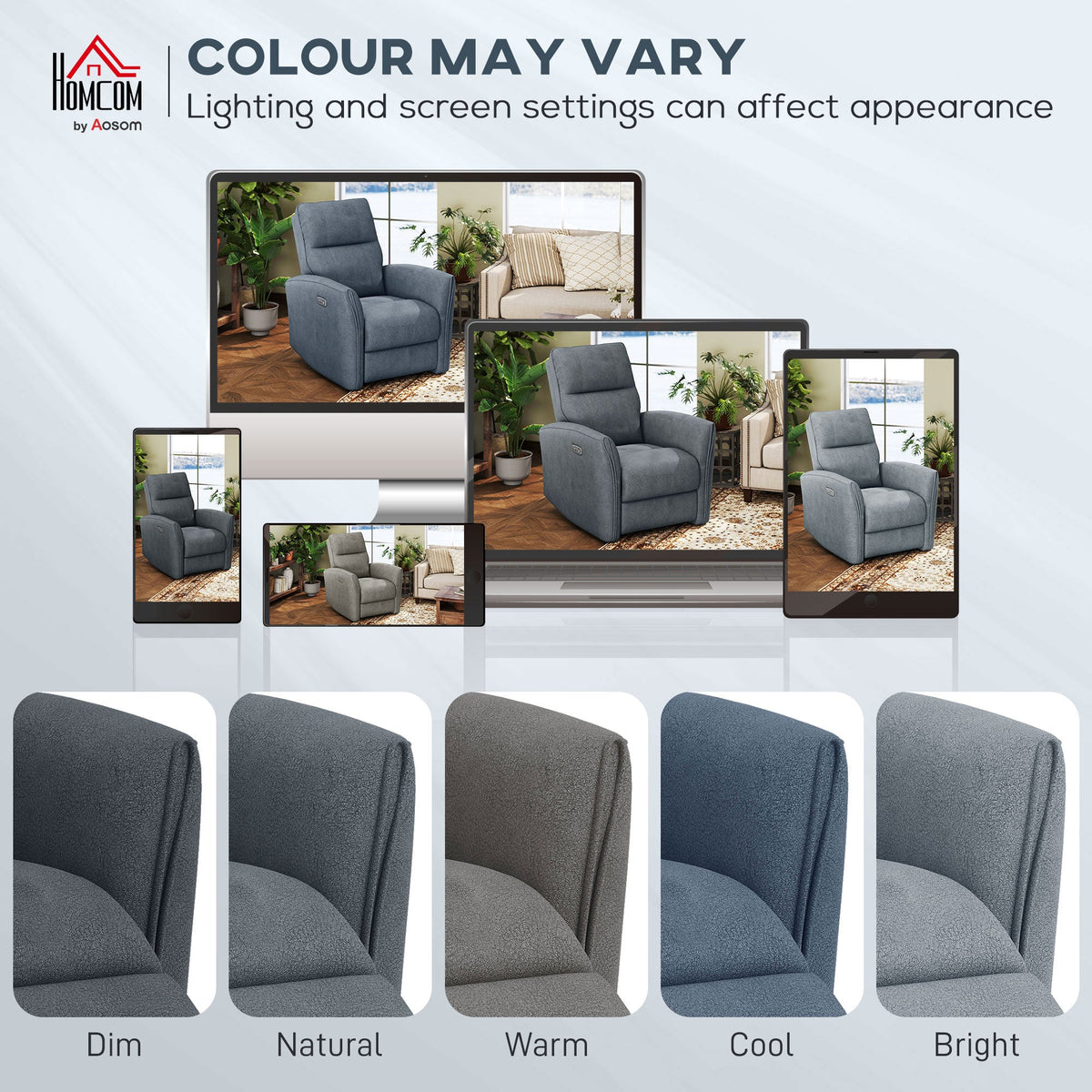Power Recliner Chair, Dyed Fabric (Like Leathaire) Upholstered Recliner Chair with USB Ports, Footrest, Beige