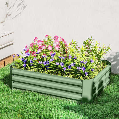 Galvanized Raised Garden Bed, 4' x 3' x 1' Outdoor Metal Planter Box, Raised Bed for Growing Flowers and Herbs