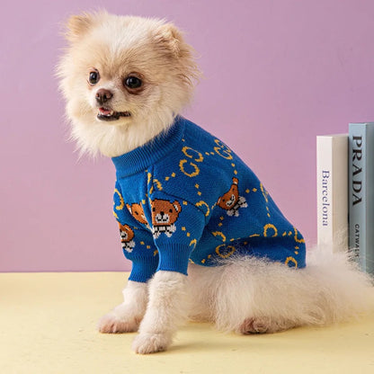 Aurora Gigi Bear Knit Dog Sweater | Cozy Character Dog Sweater