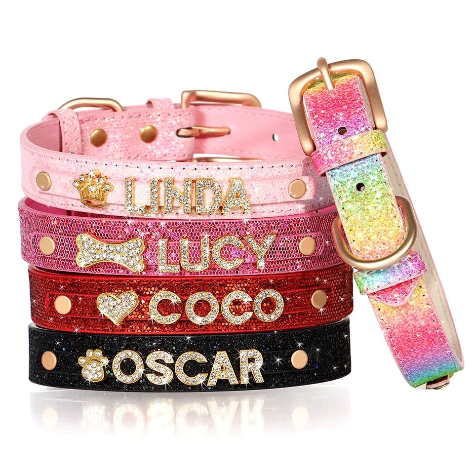 Personalized Rhinestone Dog Collar
