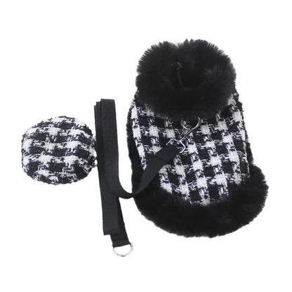 Grandmaster Tweed Dog Harness Set | Harness Hat and Leash Outfit