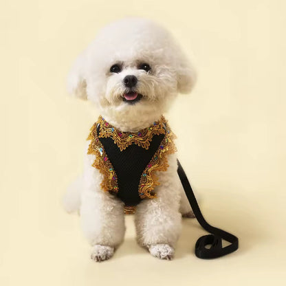 Crystal Lace Dog Harness & Leash Set – Luxury Designer Pet Wear