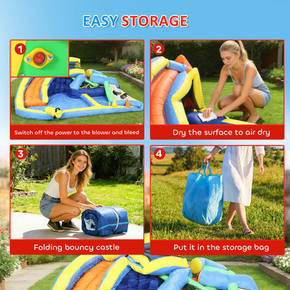 Bouncy Castle for Kids, Inflatable Bounce House with Slide, Pool (Ball Pit), Ball Shooting and Blower for Indoor Outdoor
