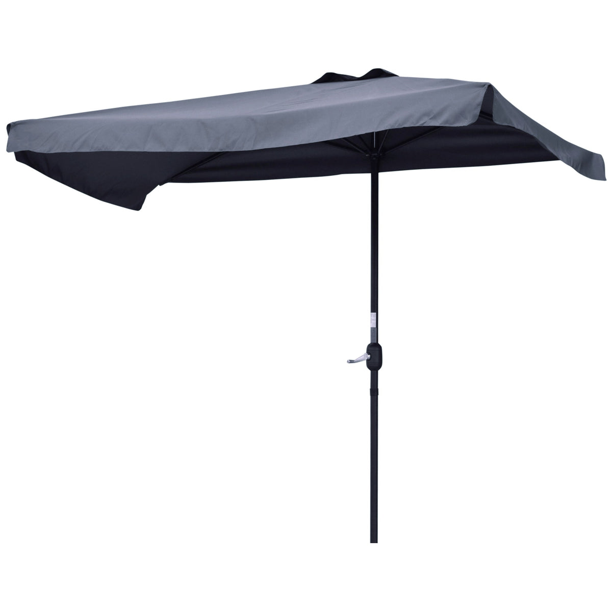 9.8ft Half Umbrella Semi Round Patio Parasol with Crank Handle, Top Vent for Garden, Balcony- NO BASE INCLUDED, Green