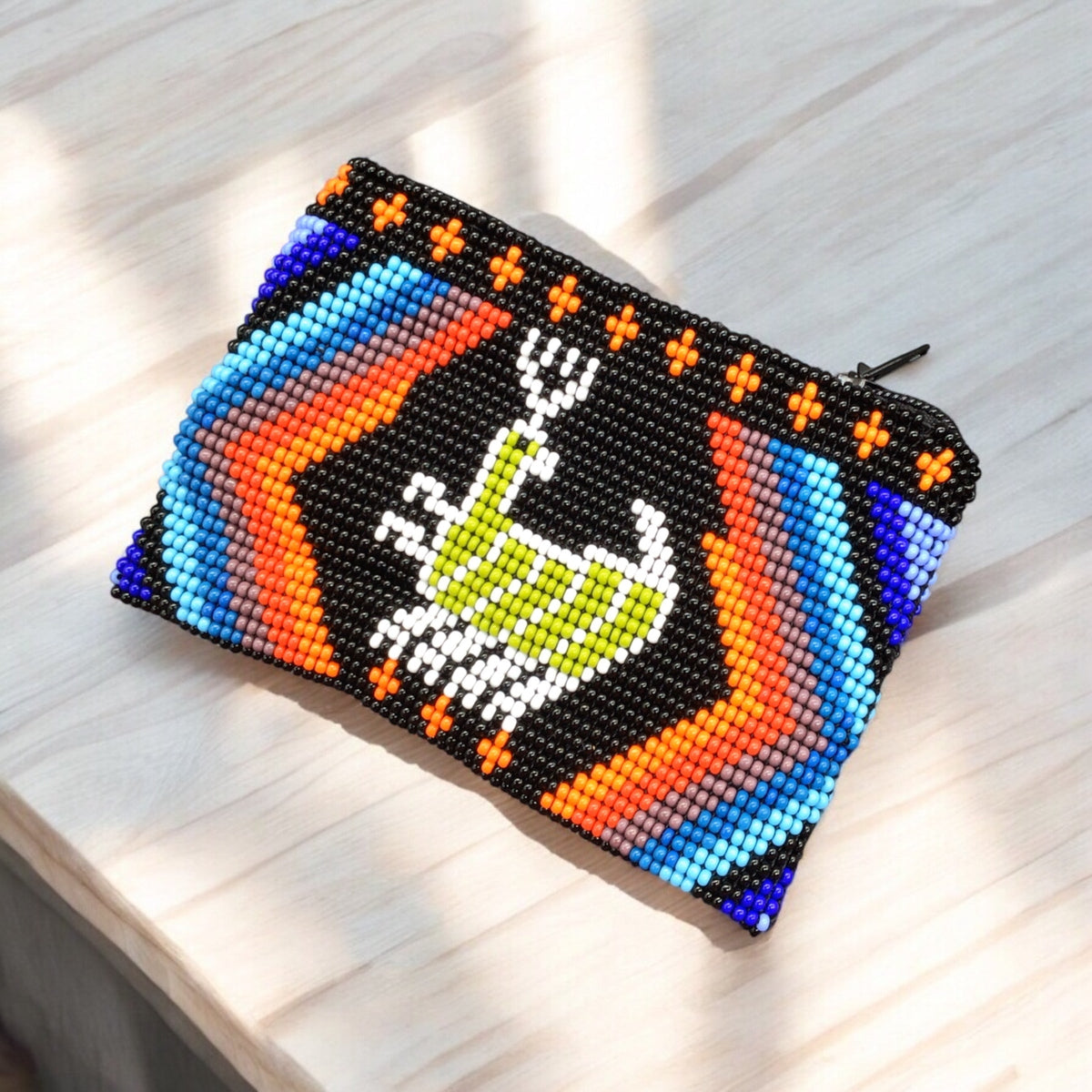 Moose Beaded coin purse