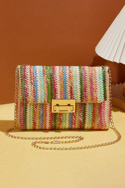 Striped Crochet Tote Bag — Handcrafted Boho Beach Bag