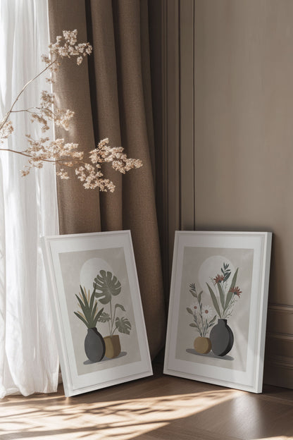 DUO COMPLICITÉ FLORALE (2 Oeuvres sur toile étirée)