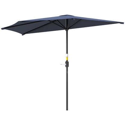 9.8ft Half Umbrella Semi Round Patio Parasol with Crank Handle, Top Vent for Garden, Balcony- NO BASE INCLUDED, Green