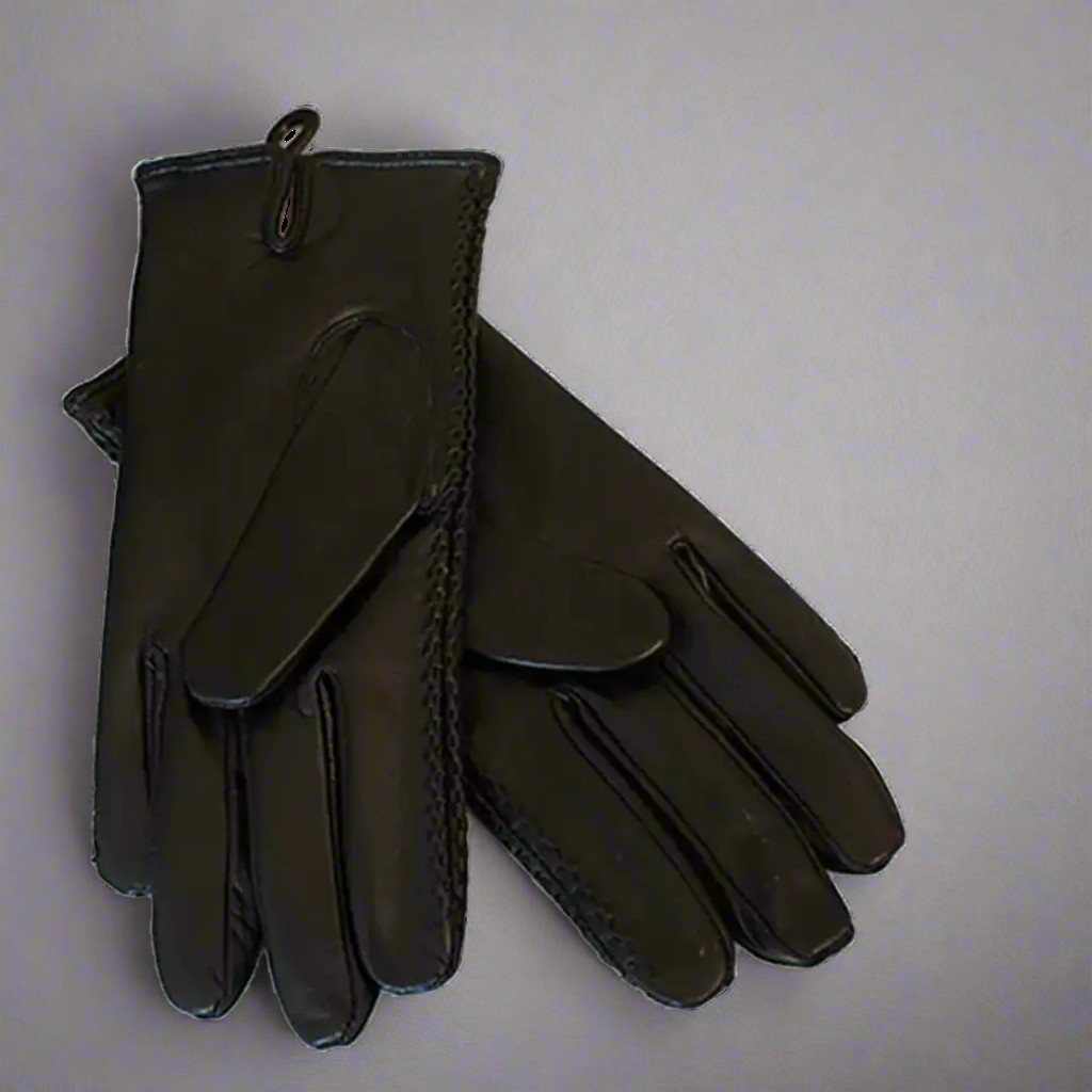 BOL Women's Leather Gloves with Zig-Zag Stitches
