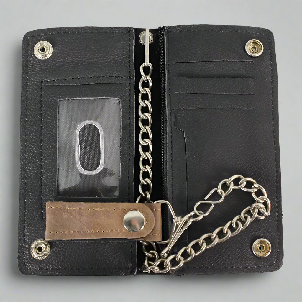 BOL Men's Chrome Plated Bifold Leather Wallet