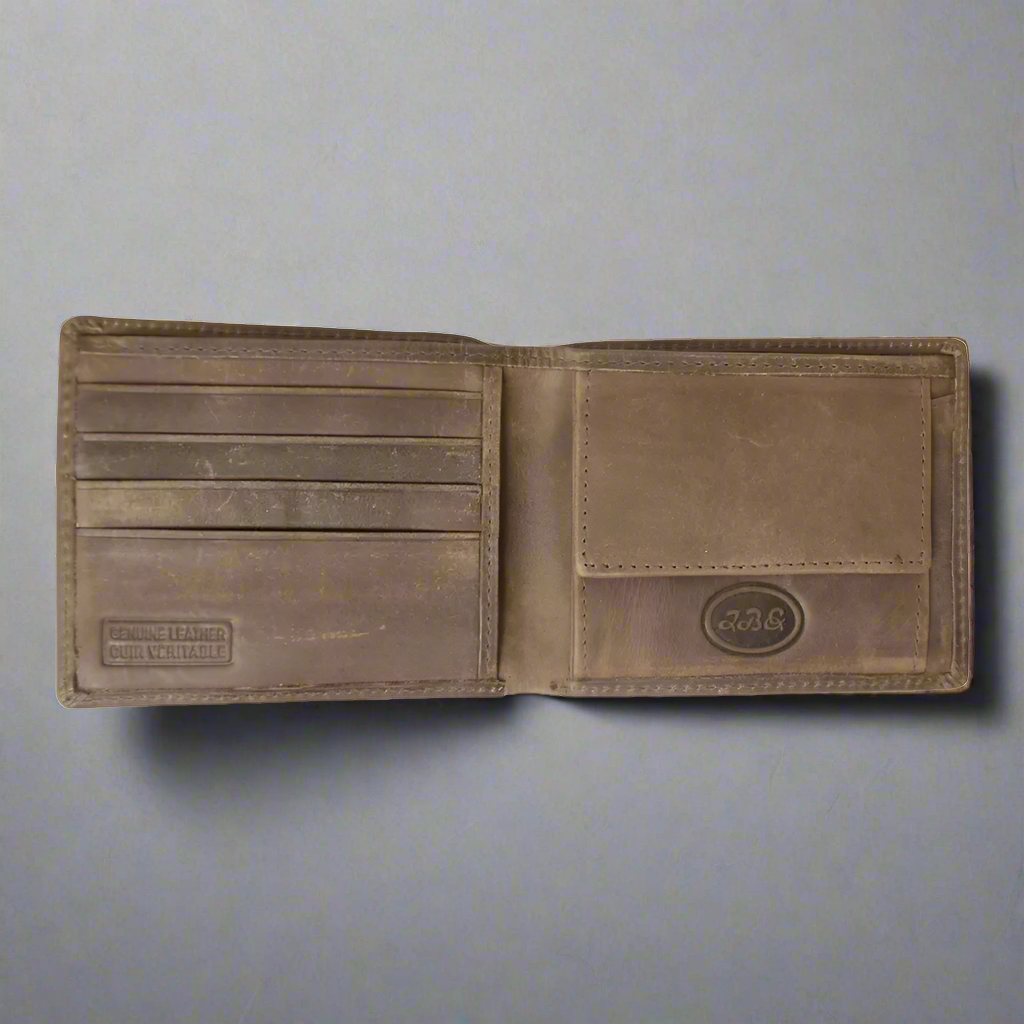 BOL Men's RFID Bifold Leather Wallet With Coin Pouch