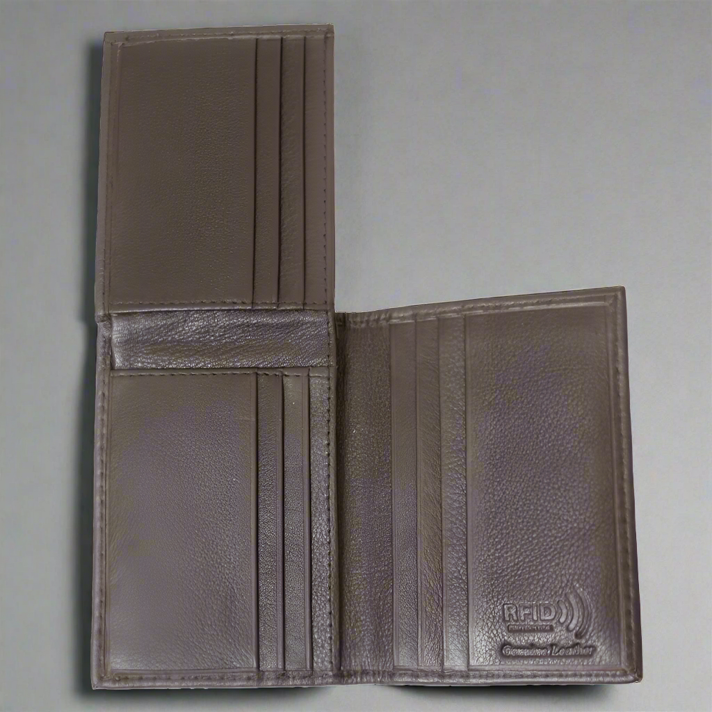 BOL Men's RFID Upright Leather Bifold Wallet