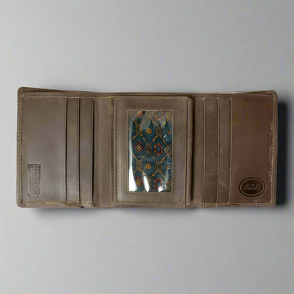 BOL Men's Trifold Leather Flip-up Wallet