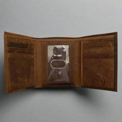 BOL Men's Two-Tone Trifold Leather RFID Wallet