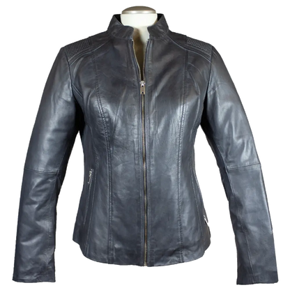 BOL Women's Basket Weave Accent Leather Jacket