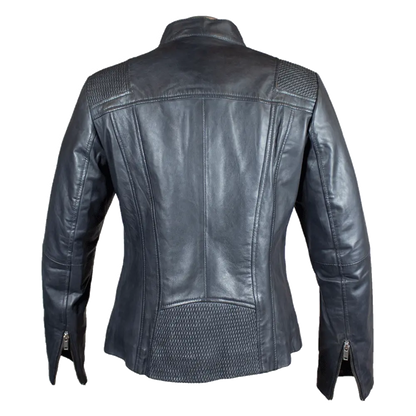 BOL Women's Basket Weave Accent Leather Jacket