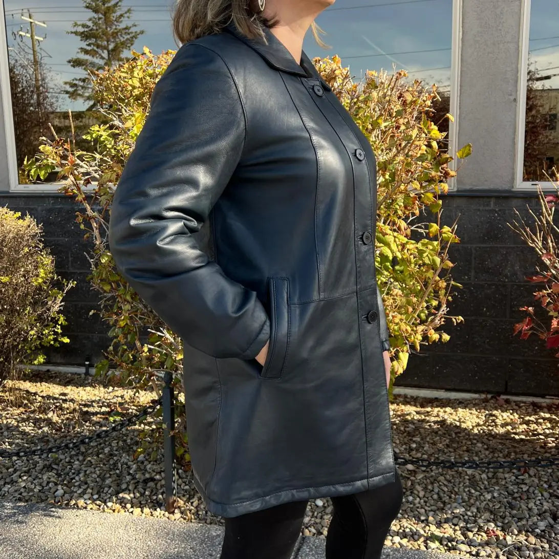 BOL Women's Button Up Leather Jacket