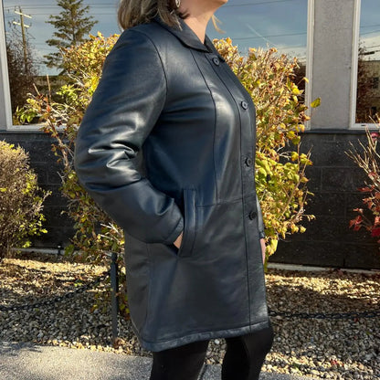 BOL Women's Button Up Leather Jacket