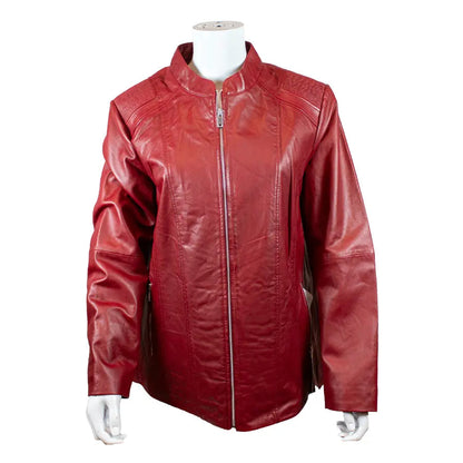 BOL Women's Paulina Ribbed Shoulder Leather Jacket