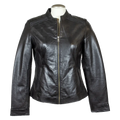 BOL Women's Round Collar Leather Jacket