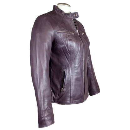 BOL Women's Zip Pocket Leather Jacket