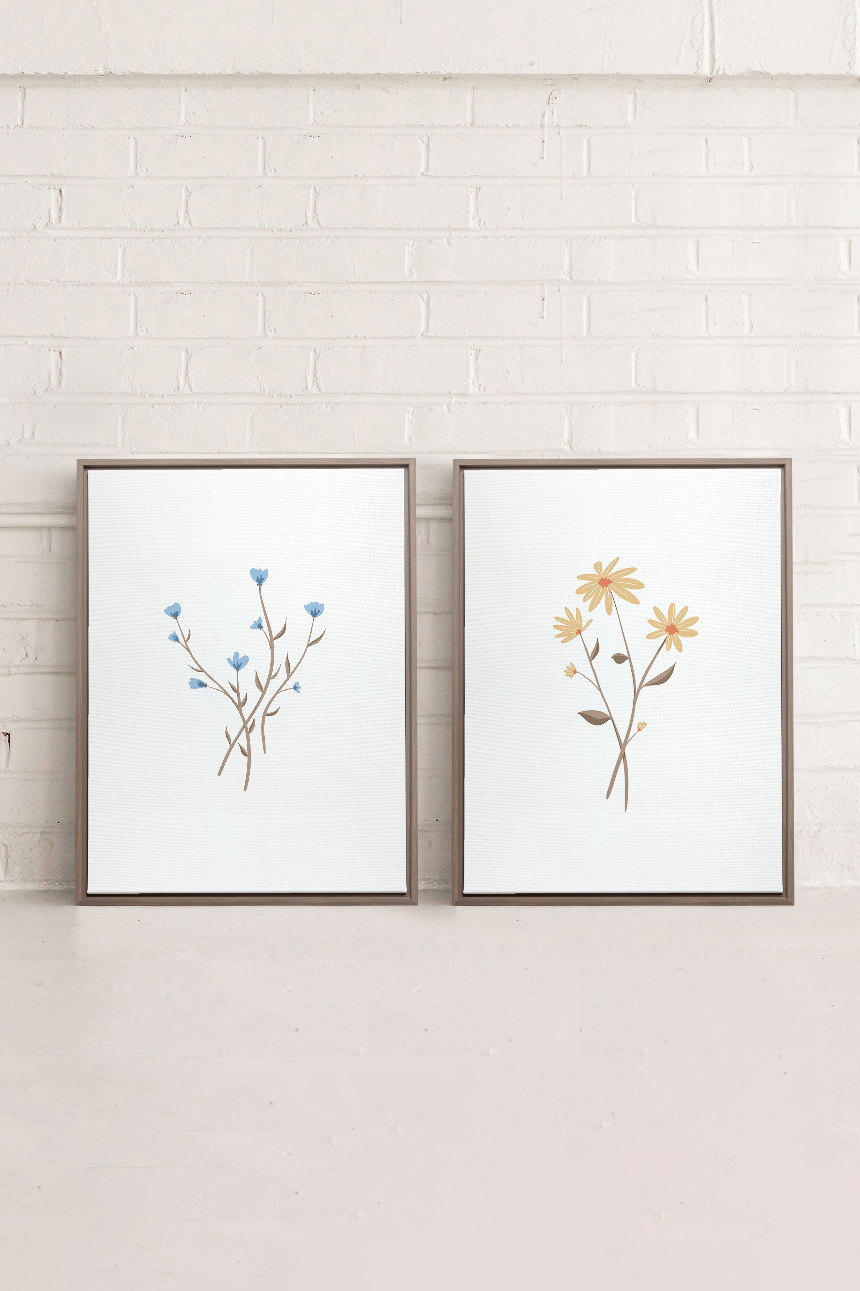 BOUQUET RUSTIQUE (2 Oeuvres sur toile étirée)