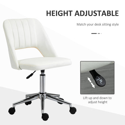 Mid Back Office Chair Velvet Fabric Swivel Scallop Shape Computer Desk Chair, Green