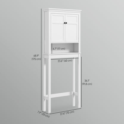 3-Tier Over Toilet Storage Unit Washing Machine Cabinet Dryer Cabinet with Adjustable Shelf for Bathroom, Laundry