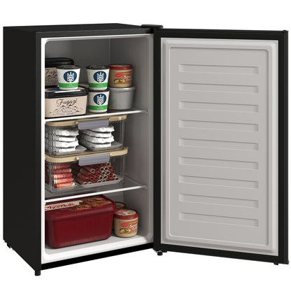 1.1 Cu. Ft. Mini Freezer, Compact Upright Freezer with Reversible Door, Removable Shelf, Adjustable Temperature, Black