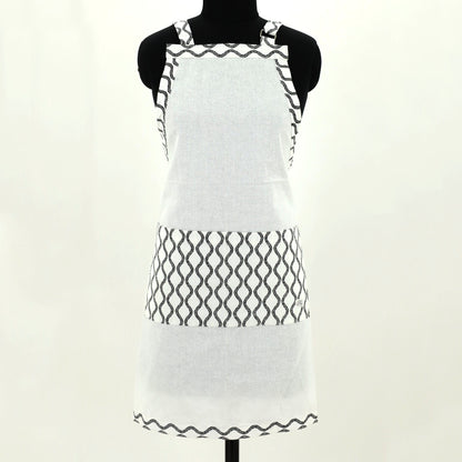 Designer B&W Flour Sack Aprons: 3 Styles