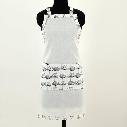 Designer B&W Flour Sack Aprons: 3 Styles