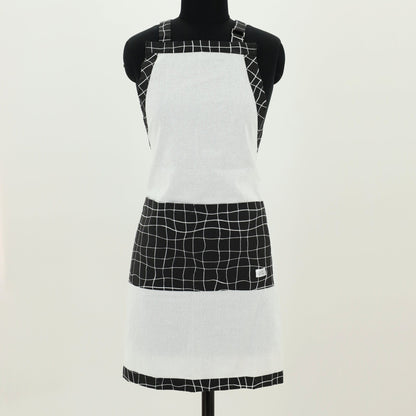 Designer B&W Flour Sack Aprons: 3 Styles