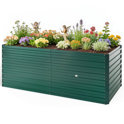 5' x 3' x 2' Raised Garden Bed, Galvanized Planter Box for Growing Flowers, Herbs and Vegetables, Black