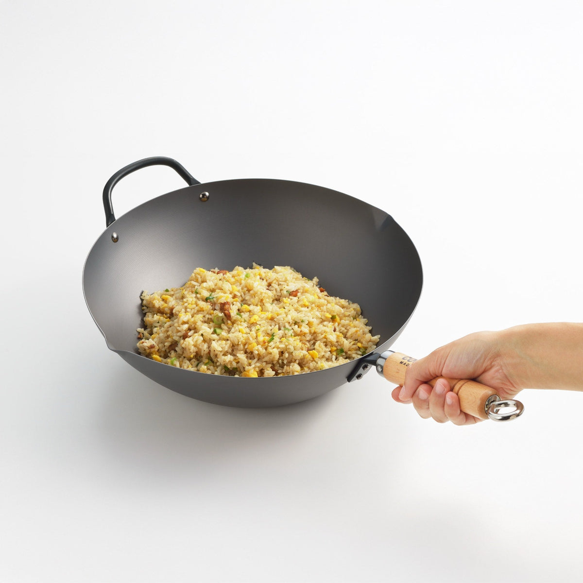 Yoshikawa Carbon Cook-Pal Ren Nitrided Carbon Steel Wok 36cm - Made in Japan