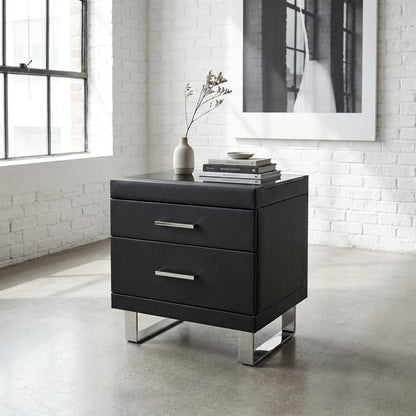 Noir Luxe Two-Drawer Nightstand