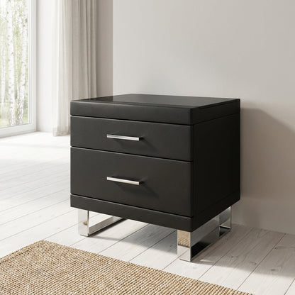 Noir Luxe Two-Drawer Nightstand