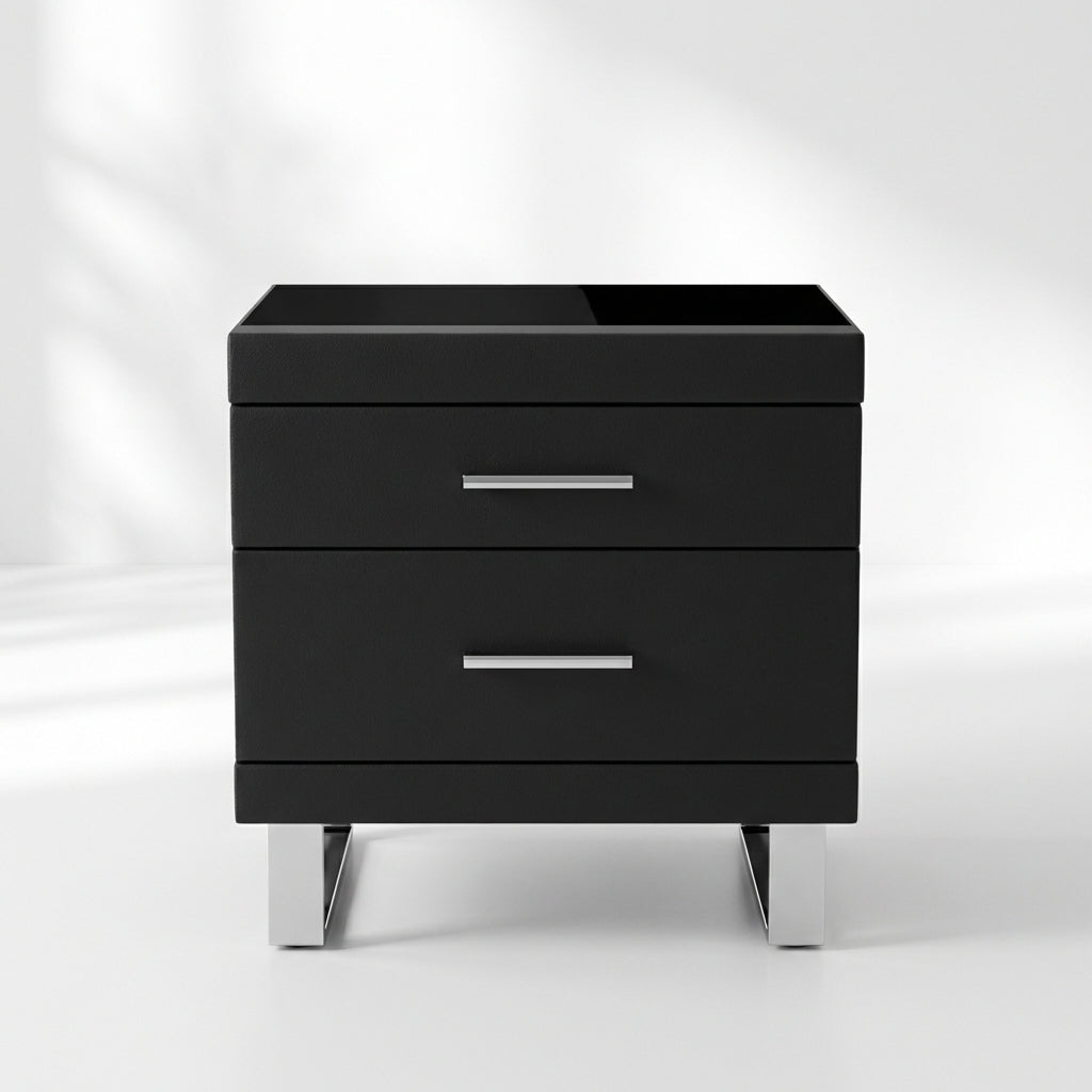 Noir Luxe Two-Drawer Nightstand