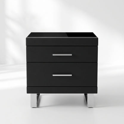 Noir Luxe Two-Drawer Nightstand