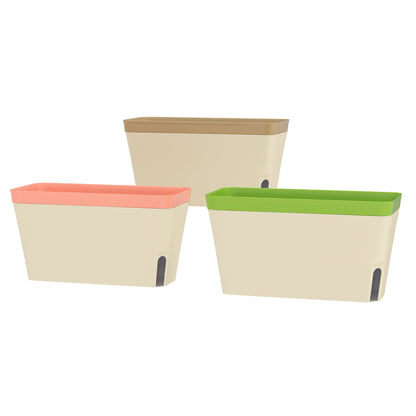 3 Pack Self Watering Flower Pots, 10.5 Inch Planter Box with Water Level Indicator for Vegetables, Succulents Plants