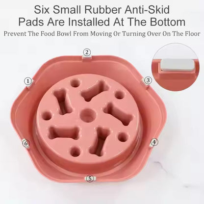 Slow Feeder Dog Bowl – Bone-Shaped for Healthy Eating
