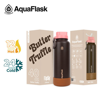 AquaFlask Colorwave 40oz Flip Sip Bottle – Insulated Stainless Steel Water Flask