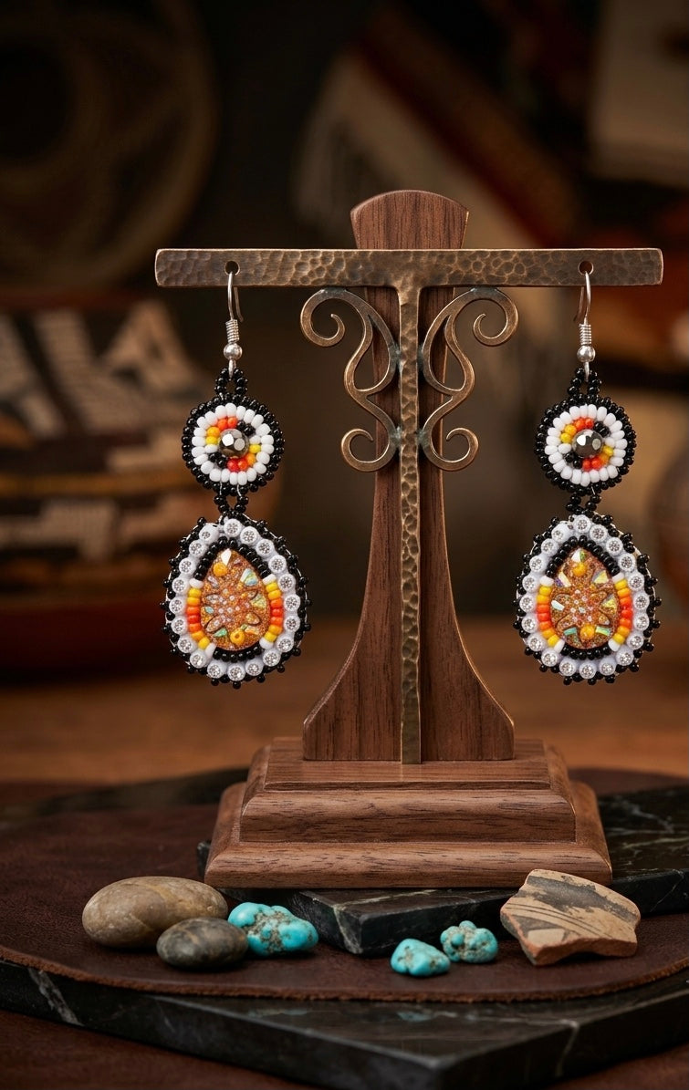 Drop Beaded Earrings gold collection