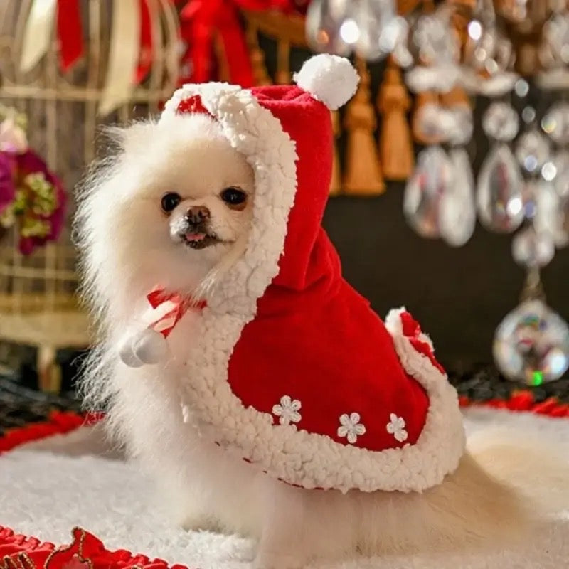 Snow on Christmas Day Dog Cloak | Holiday Outerwear Clothing